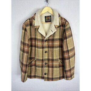 Vintage AMR A Mari Usque Ad Mare Wool Blend Plaid Sherpa Jacket Mens 42 Canada